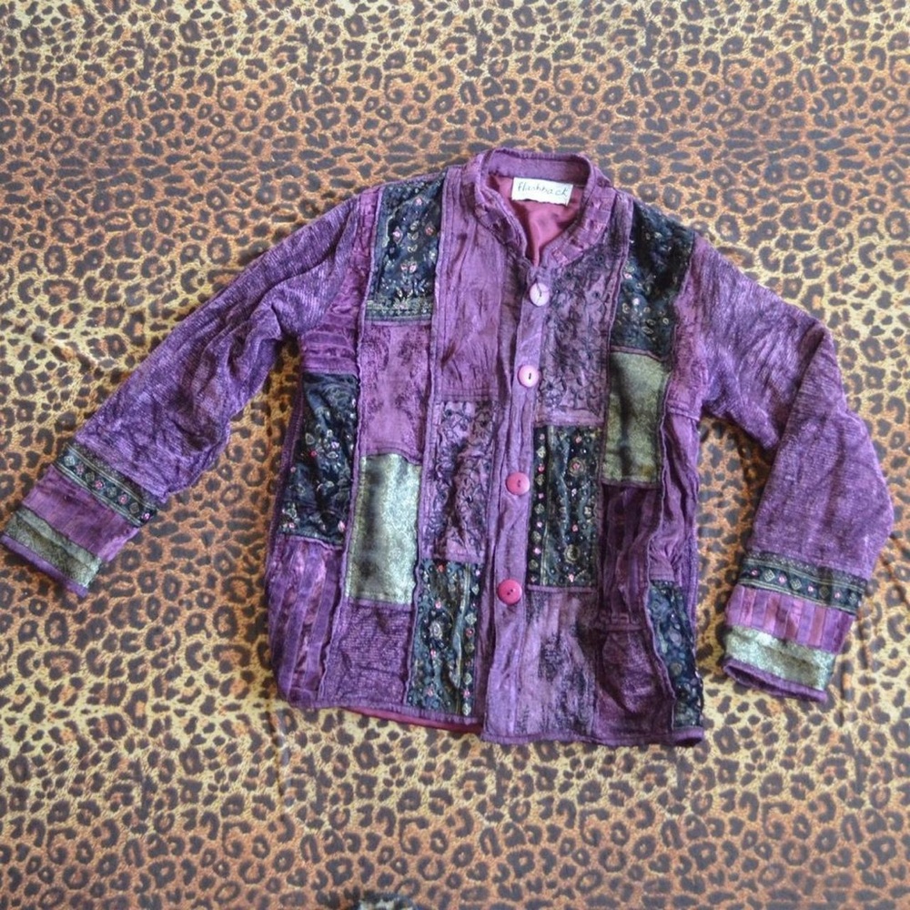 Purple Patchwork Jacket - image 1
